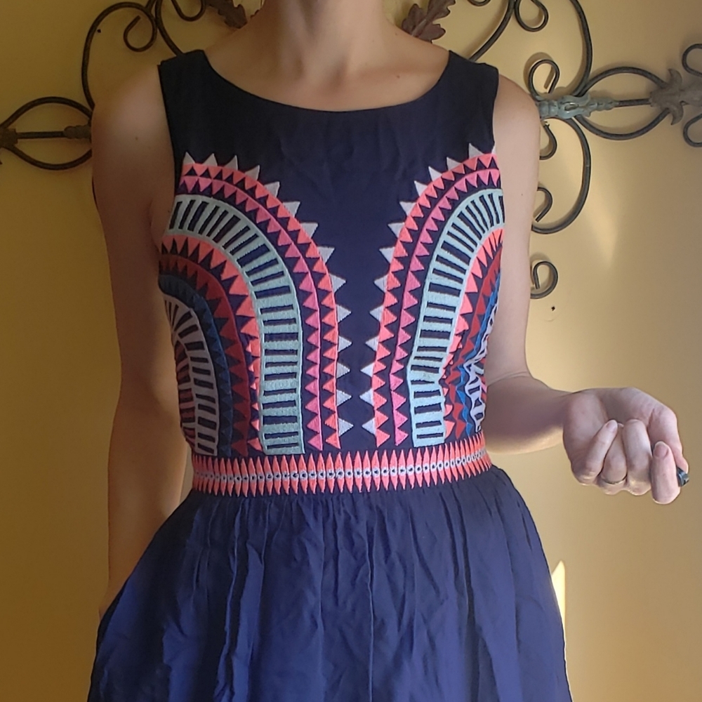 Mara Hoffman Embroidered Cutout Dress, Sz 6